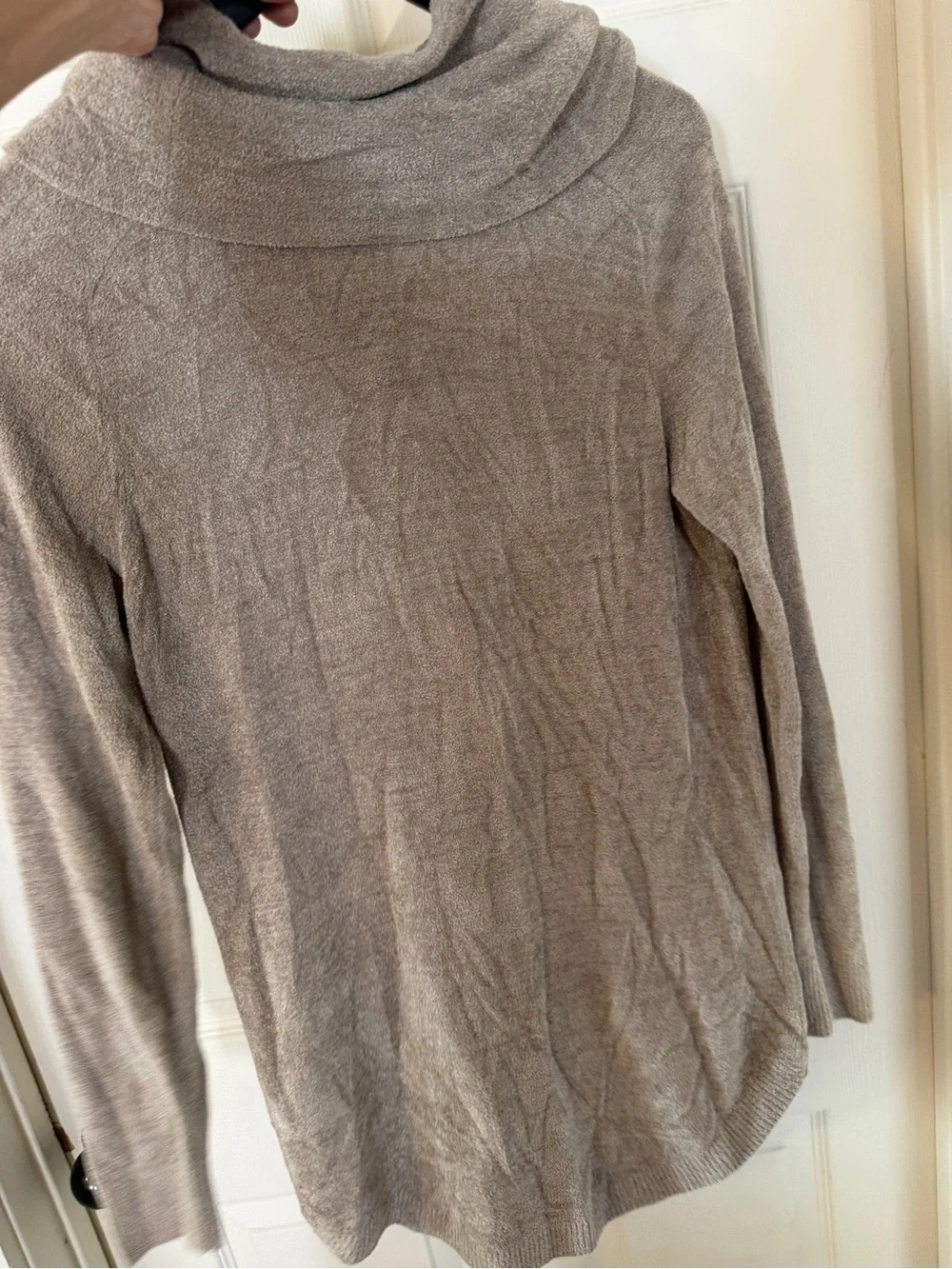 Barefoot Dreams Taupe Cowl Neck Sweater